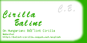 cirilla balint business card